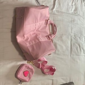 NWT Stoney Clover Lane Classic Mini Duffle Bag and Mini Pouch in Flamingo